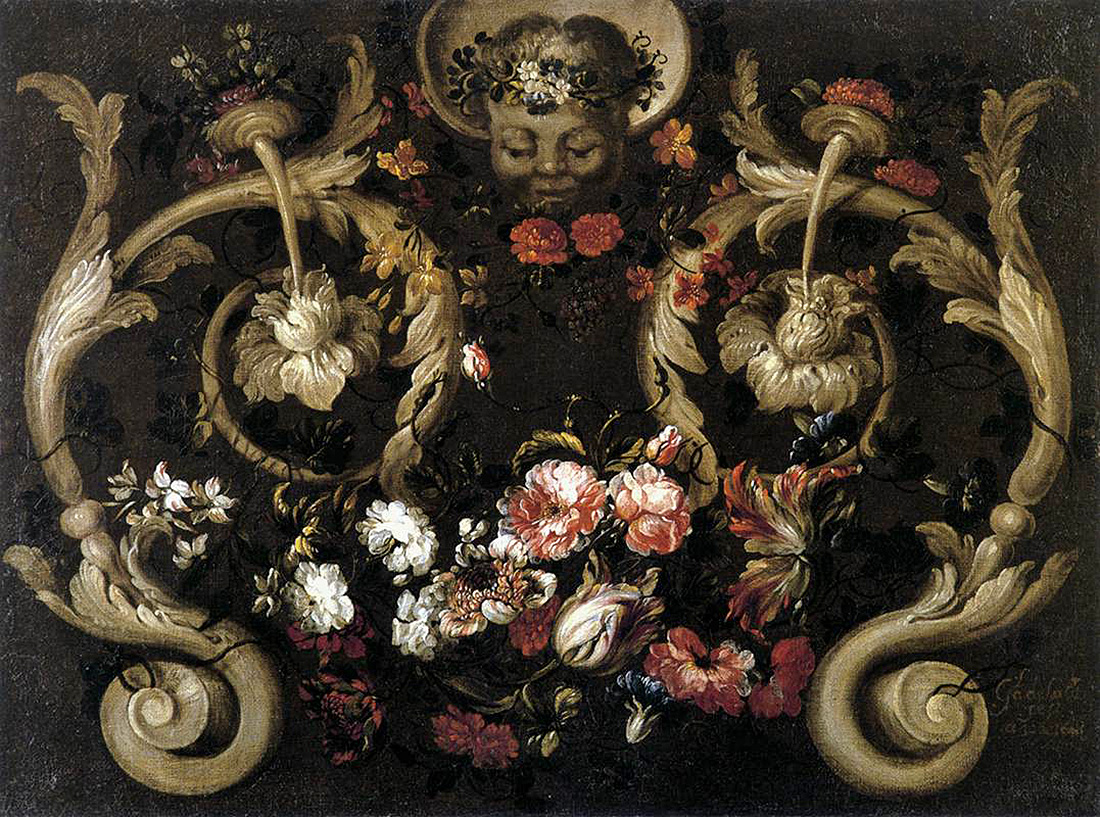 grotesques with flowers